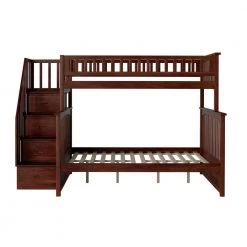 Columbia Staircase Bunk Bed Twin over Full in Walnut by AFI