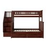 Columbia Staircase Bunk Bed Twin over Full with 2-Raised Panel Bed Drawers in Walnut by AFI -Outlet AFI Store walnut afi bunk beds ab55724 64 1000