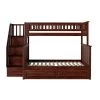 Columbia Staircase Bunk Bed Twin over Full with Twin Size Raised Panel Trundle Bed in Walnut by AFI -Outlet AFI Store walnut afi bunk beds ab55734 64 1000