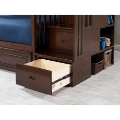 Columbia Staircase Walnut Twin Over Full Bunk Bed with 2-Urban Bed Drawers by AFI -Outlet AFI Store walnut afi bunk beds ab55744 4f 1000