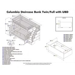 Columbia Staircase Walnut Twin Over Full Bunk Bed with 2-Urban Bed Drawers by AFI -Outlet AFI Store walnut afi bunk beds ab55744 fa 1000