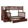 Columbia Staircase Walnut Twin Over Full Bunk Bed with Twin Urban Trundle Bed by AFI -Outlet AFI Store walnut afi bunk beds ab55754 64 1000