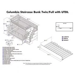 Columbia Staircase Walnut Twin Over Full Bunk Bed with Twin Urban Trundle Bed by AFI -Outlet AFI Store walnut afi bunk beds ab55754 76 1000