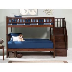 Columbia Staircase Bunk Bed Full over Full in Walnut by AFI -Outlet AFI Store walnut afi bunk beds ab55804 31 1000