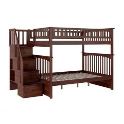 Columbia Staircase Bunk Bed Full over Full in Walnut by AFI -Outlet AFI Store walnut afi bunk beds ab55804 c3 1000