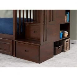 Columbia Staircase Walnut Full Over Full Bunk Bed with 2-Urban Bed Drawers by AFI -Outlet AFI Store walnut afi bunk beds ab55844 44 1000