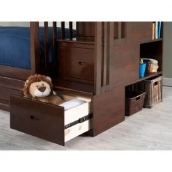 Columbia Staircase Walnut Full Over Full Bunk Bed with 2-Urban Bed Drawers by AFI -Outlet AFI Store walnut afi bunk beds ab55844 4f 1000