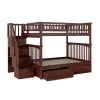 Columbia Staircase Walnut Full Over Full Bunk Bed with 2-Urban Bed Drawers by AFI -Outlet AFI Store walnut afi bunk beds ab55844 64 1000