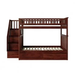 Columbia Staircase Walnut Full Over Full Bunk Bed with 2-Urban Bed Drawers by AFI -Outlet AFI Store walnut afi bunk beds ab55844 fa 1000