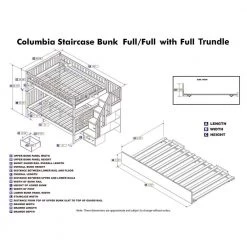Columbia Staircase Bunk Bed Full over Full with Full Size Urban Trundle Bed in Walnut by AFI -Outlet AFI Store walnut afi bunk beds ab55874 fa 1000
