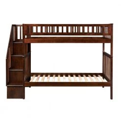 Woodland Walnut Twin Over Twin Staircase Bunk Bed by AFI -Outlet AFI Store walnut afi bunk beds ab56604 31 1000