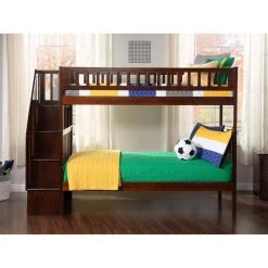 Woodland Walnut Twin Over Twin Staircase Bunk Bed by AFI -Outlet AFI Store walnut afi bunk beds ab56604 c3 1000