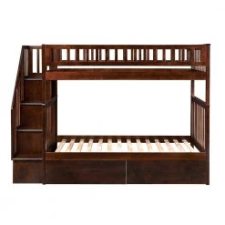 Woodland Walnut Twin Over Twin Staircase Bunk Bed with 2-Urban Bed Drawers by AFI 17 Woodland Walnut Twin Over Twin Staircase Bunk Bed with 2-Urban Bed Drawers by AFI -Outlet AFI Store walnut afi bunk beds ab56644 31 1000