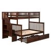 Woodland Staircase Bunk Bed Twin over Full with Twin Size Raised Panel Trundle Bed in Walnut by AFI -Outlet AFI Store walnut afi bunk beds ab56734 64 1000