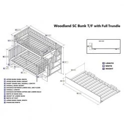 Woodland Staircase Bunk Bed Twin over Full with Full Size Urban Trundle Bed in Walnut by AFI 16 Woodland Staircase Bunk Bed Twin over Full with Full Size Urban Trundle Bed in Walnut by AFI -Outlet AFI Store walnut afi bunk beds ab56774 44 1000