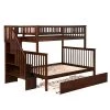Woodland Staircase Bunk Bed Twin over Full with Full Size Urban Trundle Bed in Walnut by AFI -Outlet AFI Store walnut afi bunk beds ab56774 64 1000