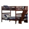 Woodland Walnut Full Over Full Staircase Bunk Bed by AFI -Outlet AFI Store walnut afi bunk beds ab56804 64 1000