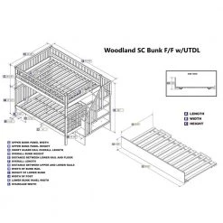 Woodland Walnut Full Over Full Staircase Bunk Bed with Twin Size Urban Trundle Bed by AFI -Outlet AFI Store walnut afi bunk beds ab56854 c3 1000