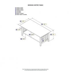 Mission 44 in. Walnut Large Rectangle Wood Coffee Table by AFI -Outlet AFI Store walnut afi coffee tables ah15204 4f 1000