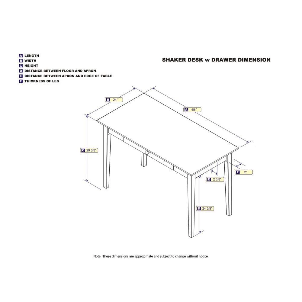 24 in. Rectangular Walnut 1 Drawer Computer Desk with Solid Wood Material by AFI 5 24 in. Rectangular Walnut 1 Drawer Computer Desk with Solid Wood Material by AFI - Image 3