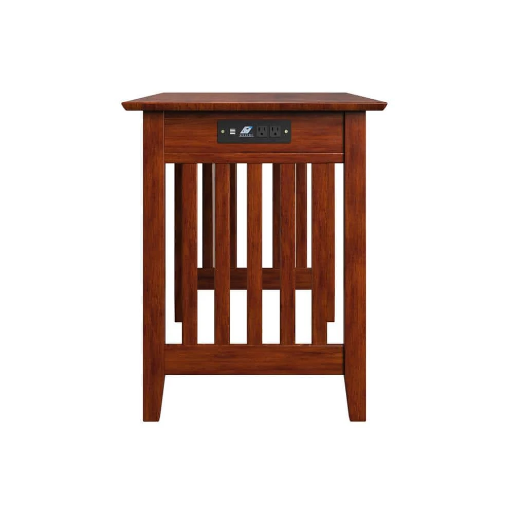 24 in. Rectangular Walnut 1 Drawer Computer Desk with Solid Wood Material by AFI 4 24 in. Rectangular Walnut 1 Drawer Computer Desk with Solid Wood Material by AFI - Image 2