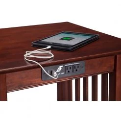Mission Walnut Printer Stand with Charging Station by AFI -Outlet AFI Store walnut afi end side tables ah10234 4f 1000