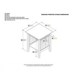 Mission Walnut Printer Stand with Charging Station by AFI -Outlet AFI Store walnut afi end side tables ah10234 a0 1000