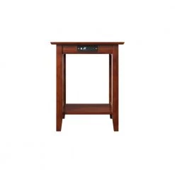 Mission Walnut Printer Stand with Charging Station by AFI -Outlet AFI Store walnut afi end side tables ah10234 c3 1000