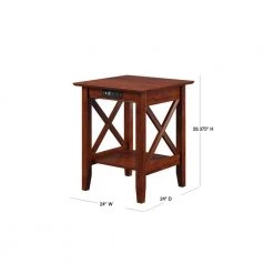 Lexi Walnut Printer Stand with Charging Station by AFI -Outlet AFI Store walnut afi end side tables ah10254 40 1000