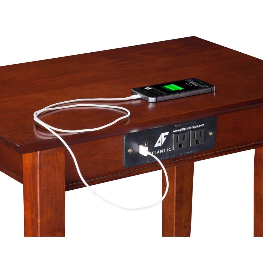 Shaker Walnut Chair Side Table with Charging Station by AFI 7 Shaker Walnut Chair Side Table with Charging Station by AFI - Image 5