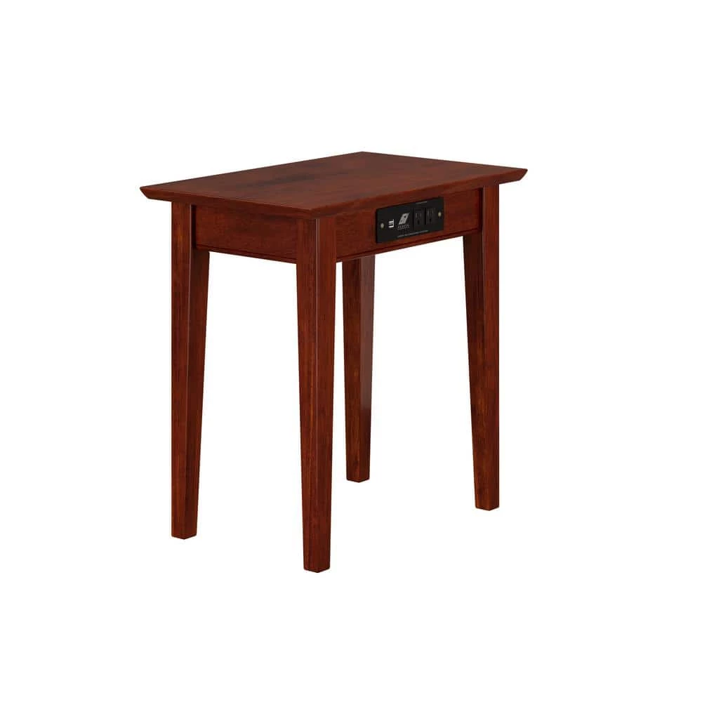 Shaker Walnut Chair Side Table with Charging Station by AFI 3 Shaker Walnut Chair Side Table with Charging Station by AFI