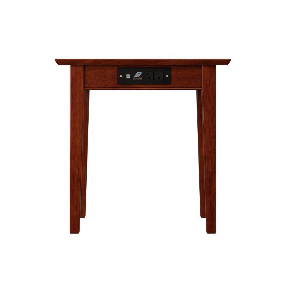 Shaker Walnut Chair Side Table with Charging Station by AFI 6 Shaker Walnut Chair Side Table with Charging Station by AFI - Image 4