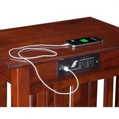 Mission Walnut Chair Side Table with Charging Station by AFI -Outlet AFI Store walnut afi end side tables ah13214 4f 1000