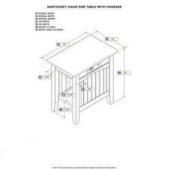 Nantucket Walnut Chair Side Table with Charging Station by AFI 10 Nantucket Walnut Chair Side Table with Charging Station by AFI -Outlet AFI Store walnut afi end side tables ah13314 40 1000