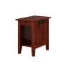Nantucket Walnut Chair Side Table with Charging Station by AFI -Outlet AFI Store walnut afi end side tables ah13314 64 1000