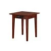 Shaker Walnut End Table with Charging Station by AFI