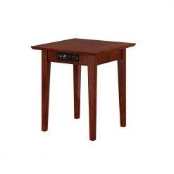 Shaker Walnut End Table with Charging Station by AFI