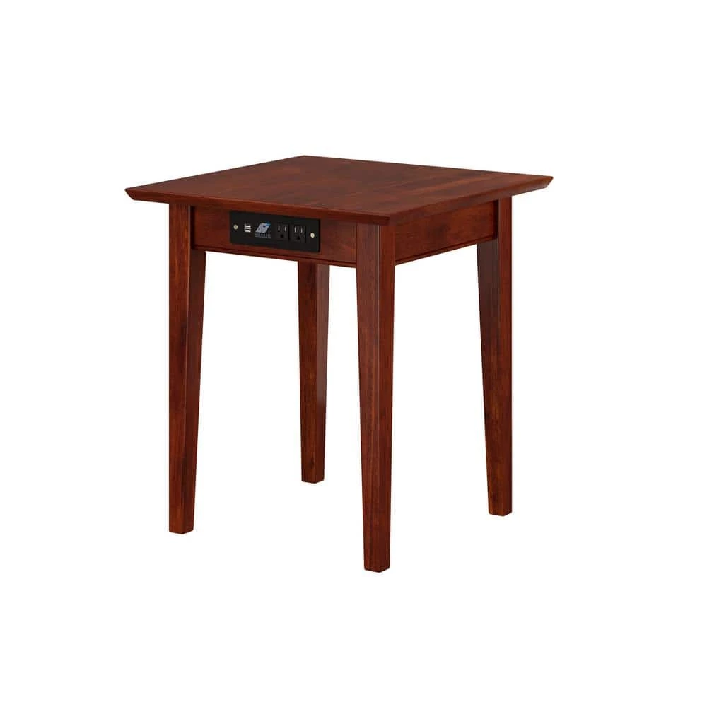 Shaker Walnut End Table with Charging Station by AFI 3 Shaker Walnut End Table with Charging Station by AFI