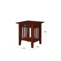 Mission Walnut End Table with Charging Station by AFI -Outlet AFI Store walnut afi end side tables ah14214 40 1000