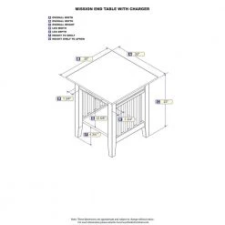 Mission Walnut End Table with Charging Station by AFI -Outlet AFI Store walnut afi end side tables ah14214 a0 1000