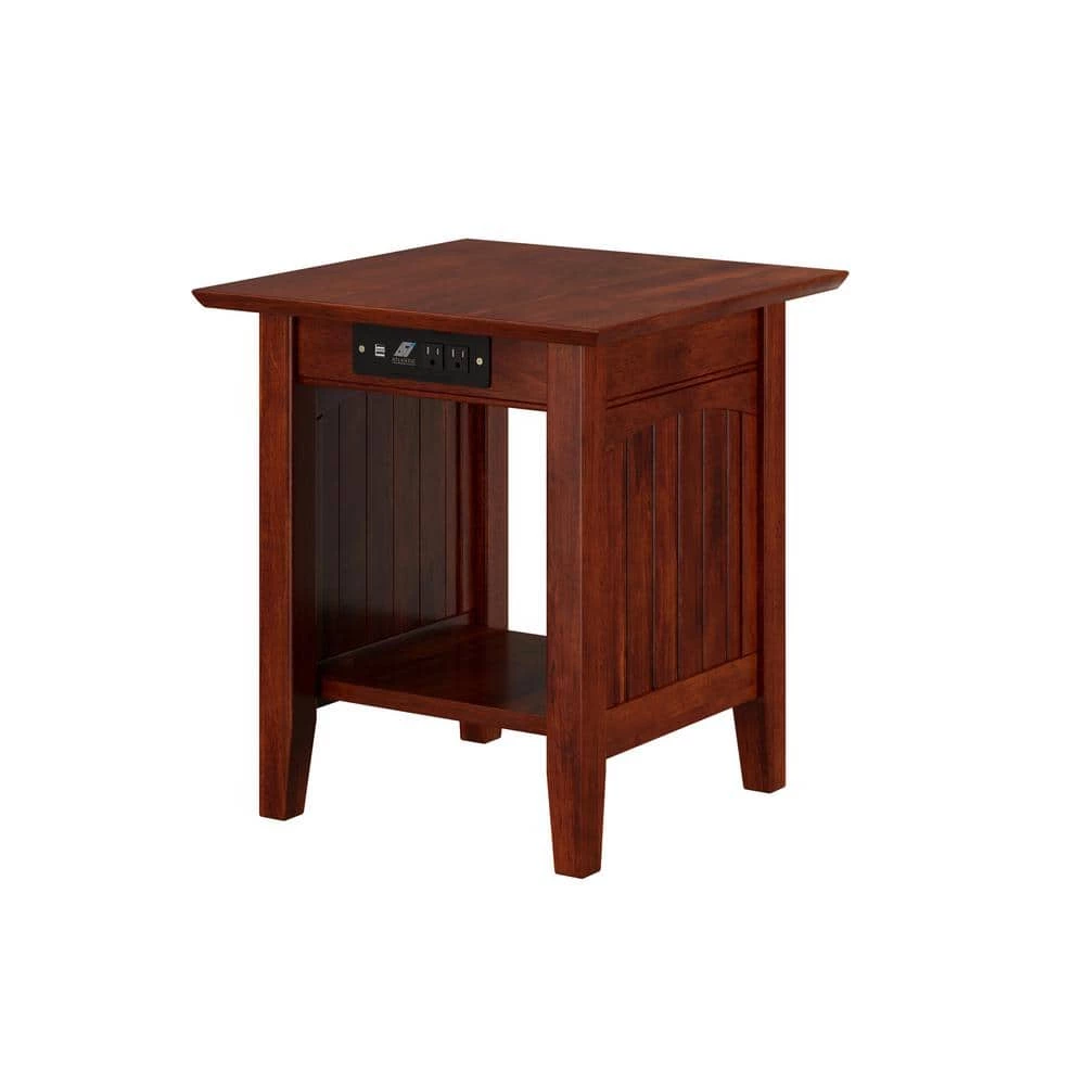 Nantucket Walnut End Table with Charging Station by AFI 3 Nantucket Walnut End Table with Charging Station by AFI