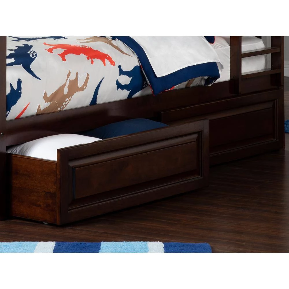 Raised Panel Walnut Drawer Twin-Full Bed by AFI 4 Raised Panel Walnut Drawer Twin-Full Bed by AFI - Image 2