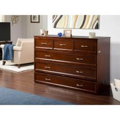 Deerfield Murphy Bed Chest Queen Walnut with Charging Station by AFI -Outlet AFI Store walnut afi murphy beds ac584144 44 1000