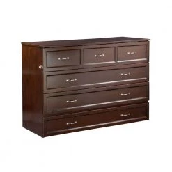 Deerfield Murphy Bed Chest Queen Walnut with Charging Station by AFI