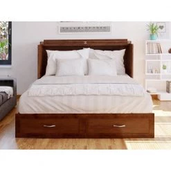 Hamilton Murphy Bed Chest Queen Walnut with Charging Station by AFI -Outlet AFI Store walnut afi murphy beds ac624144 1f 1000