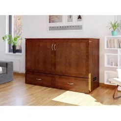 Hamilton Murphy Bed Chest Queen Walnut with Charging Station by AFI -Outlet AFI Store walnut afi murphy beds ac624144 31 1000