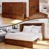 Hamilton Murphy Bed Chest Queen Walnut with Charging Station by AFI -Outlet AFI Store walnut afi murphy beds ac624144 64 1000