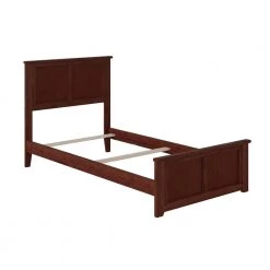 Madison Walnut Twin XL Traditional Bed with Matching Foot Board by AFI