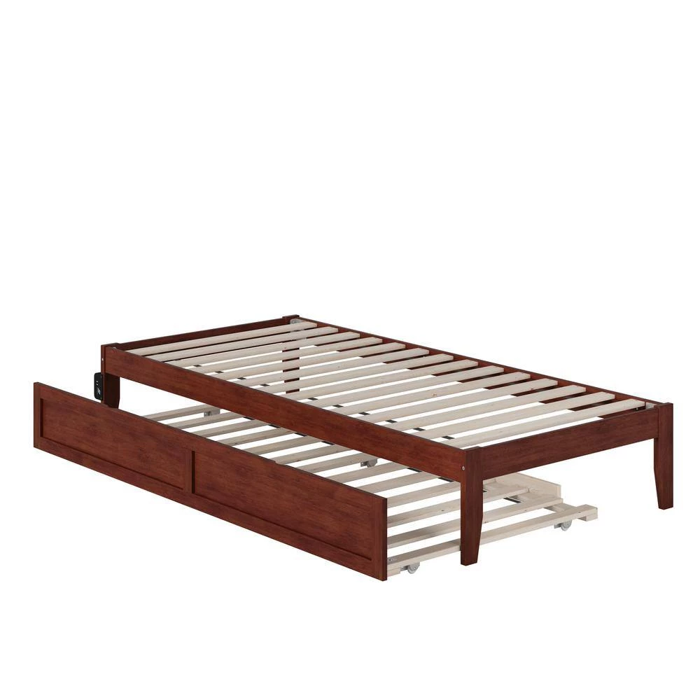 Colorado in Walnut Twin Extra Long Bed with USB Turbo Charger and Twin Extra Long Trundle by AFI 5 Colorado in Walnut Twin Extra Long Bed with USB Turbo Charger and Twin Extra Long Trundle by AFI - Image 3