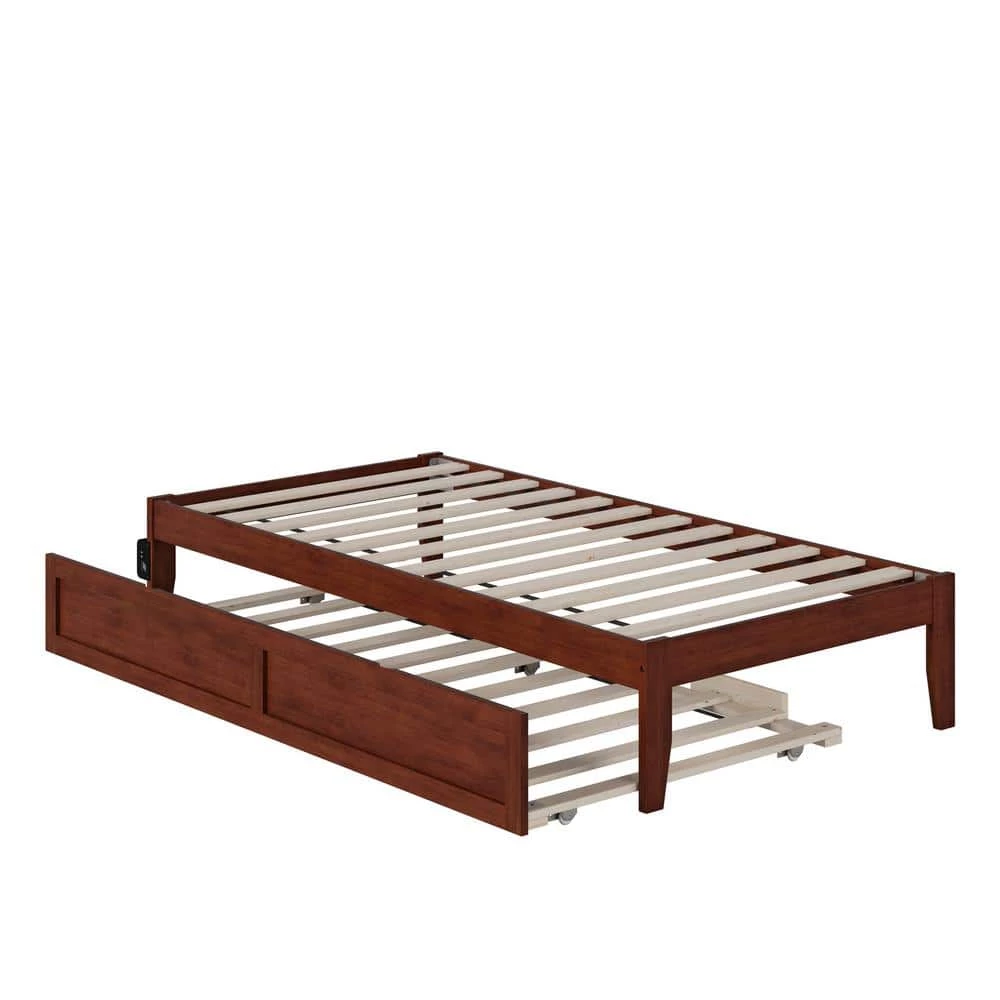 Colorado Twin Bed with USB Turbo Charger and Twin Trundle in Walnut by AFI 3 Colorado Twin Bed with USB Turbo Charger and Twin Trundle in Walnut by AFI